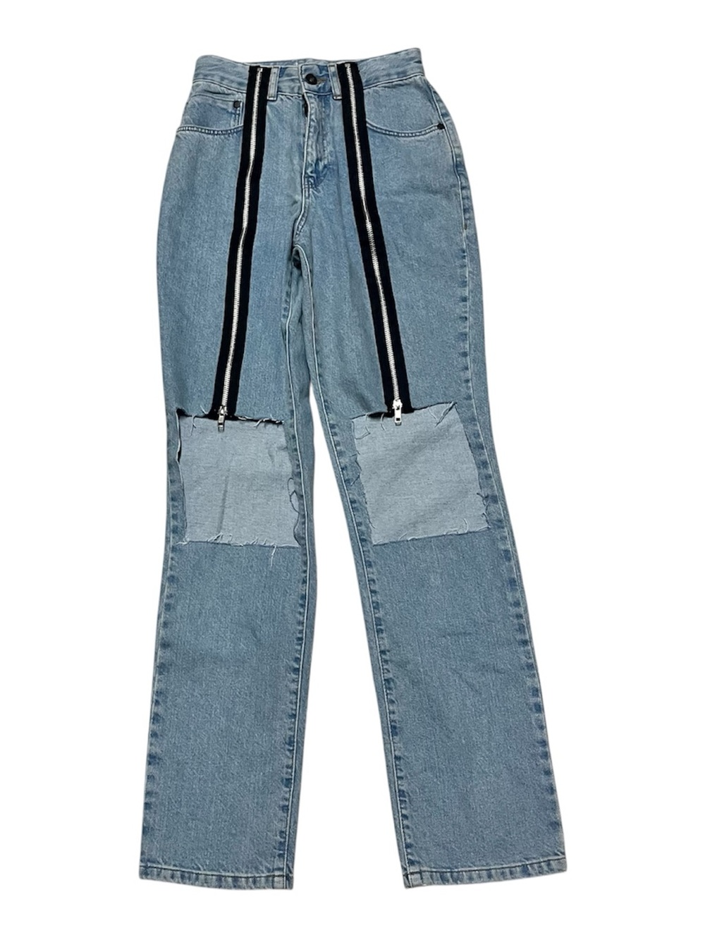 The Ragged Priest Denim Zippered Leg Distressed Grunge Jeans Size 26